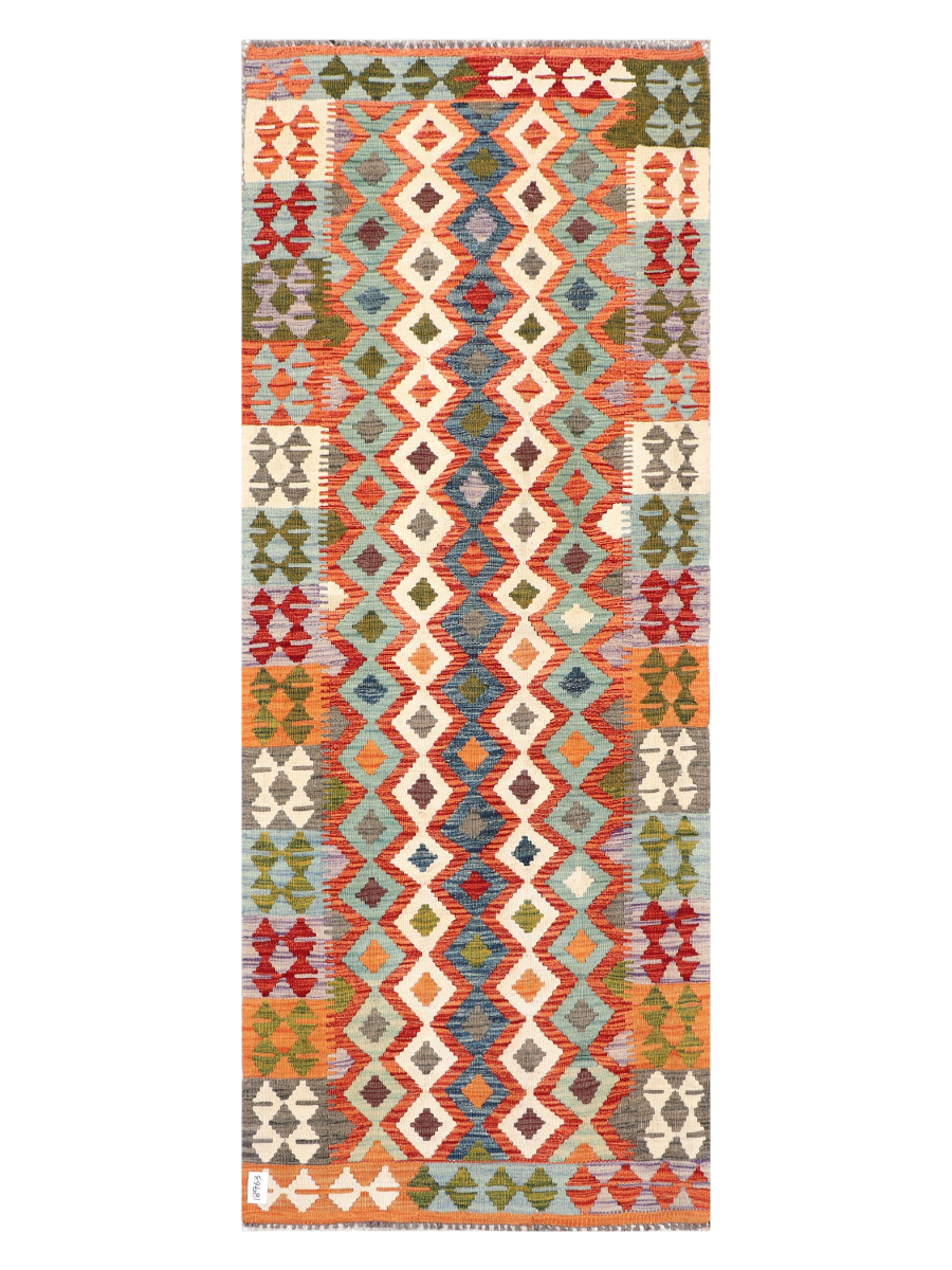 Maimana Afghanistan Kilim Runner Rug - 249 x 98 cm