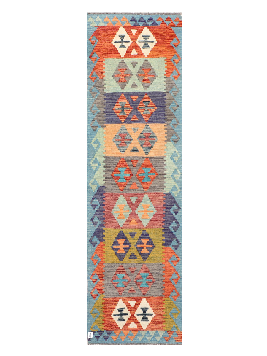 Maimana Afghanistan Kilim Runner Rug - 293 x 84 cm