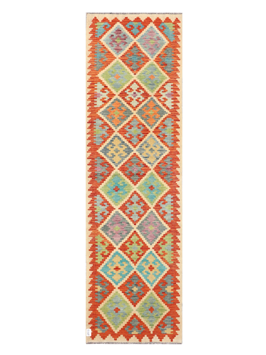 Maimana Afghanistan Kilim Runner Rug - 296 x 86 cm