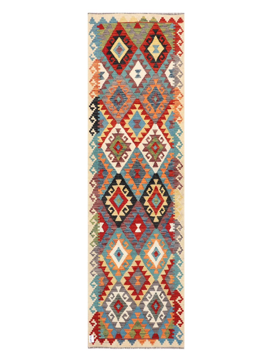 Maimana Afghanistan Kilim Runner Rug - 296 x 85 cm