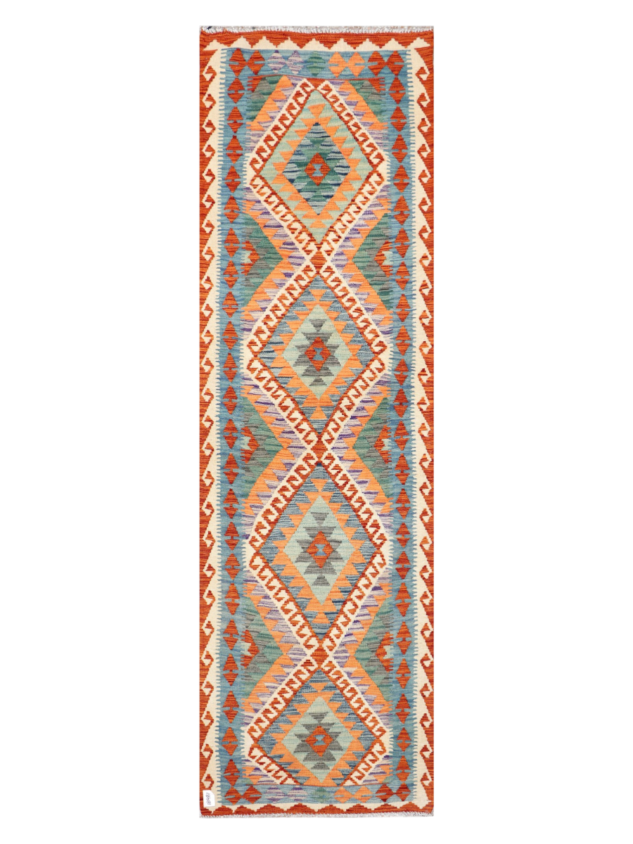 Maimana Afghanistan Kilim Runner Rug - 288 x 85 cm