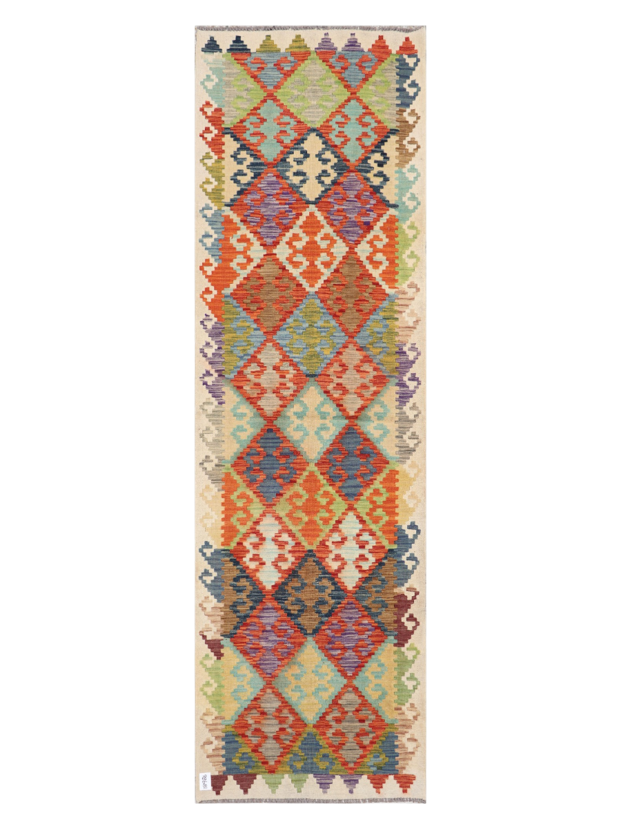 Maimana Afghanistan Kilim Runner Rug - 290 x 86 cm