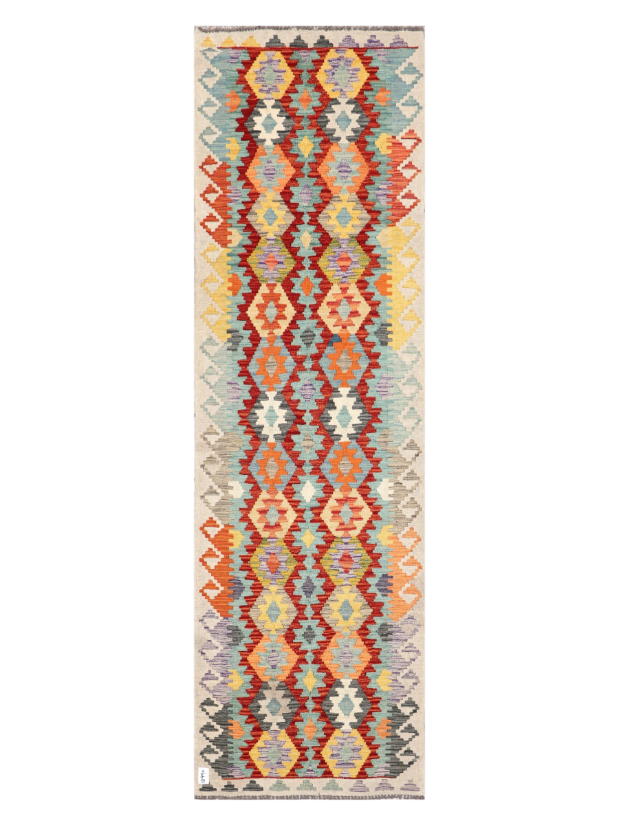 Maimana Afghanistan Kilim Runner Rug - 293 x 87 cm