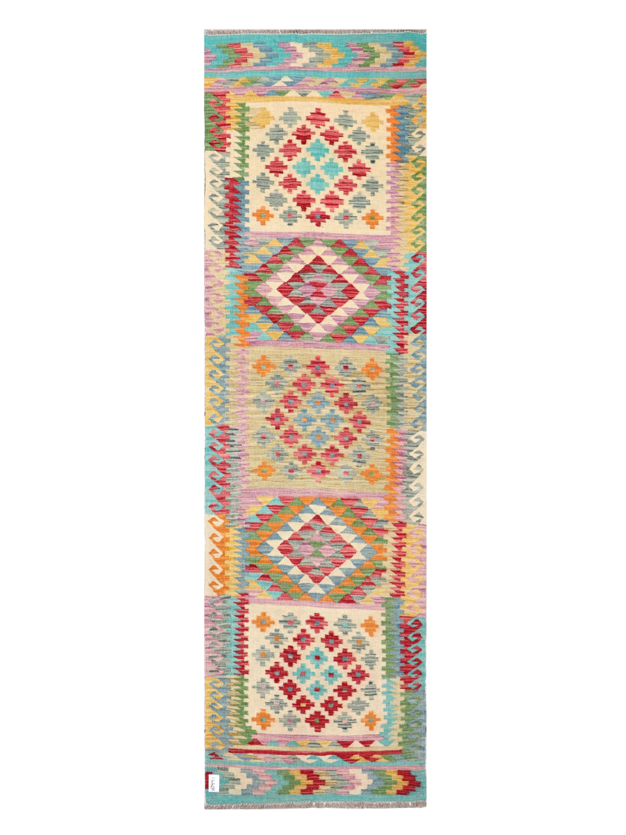 Maimana Afghanistan Kilim Runner Rug - 295 x 84 cm