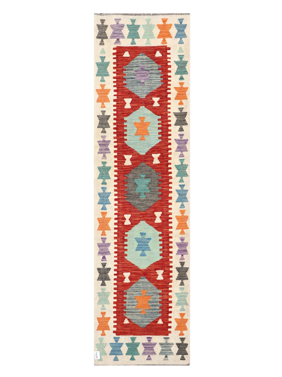 Maimana Afghanistan Kilim Runner Rug - 290 x 79 cm