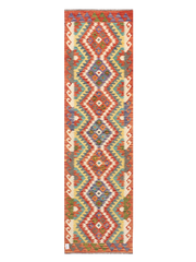 Maimana Afghanistan Kilim Runner Rug - 285 x 80 cm