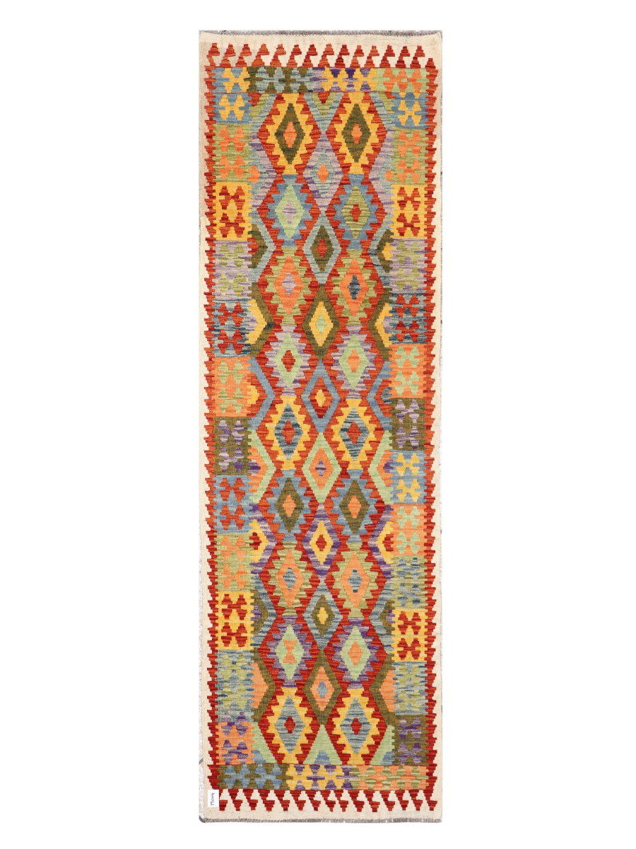 Maimana Afghanistan Kilim Runner Rug - 280 x 86 cm