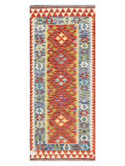 Maimana Afghanistan Kilim Runner Rug - 203 x 85 cm