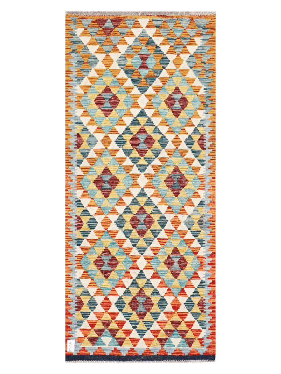 Maimana Afghanistan Kilim Runner Rug - 199 x 85 cm