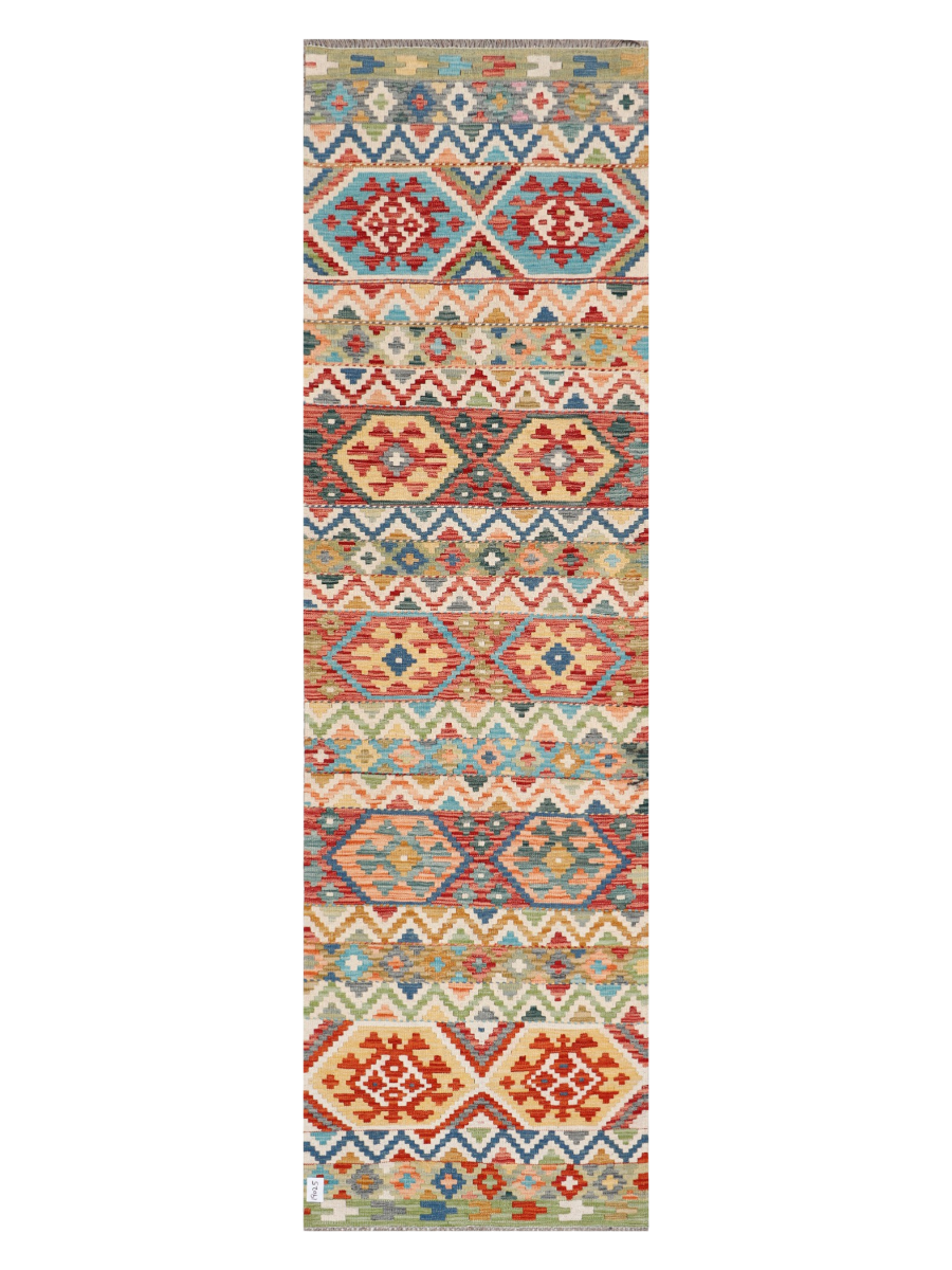 Maimana Afghanistan Kilim Runner Rug - 300 x 87 cm