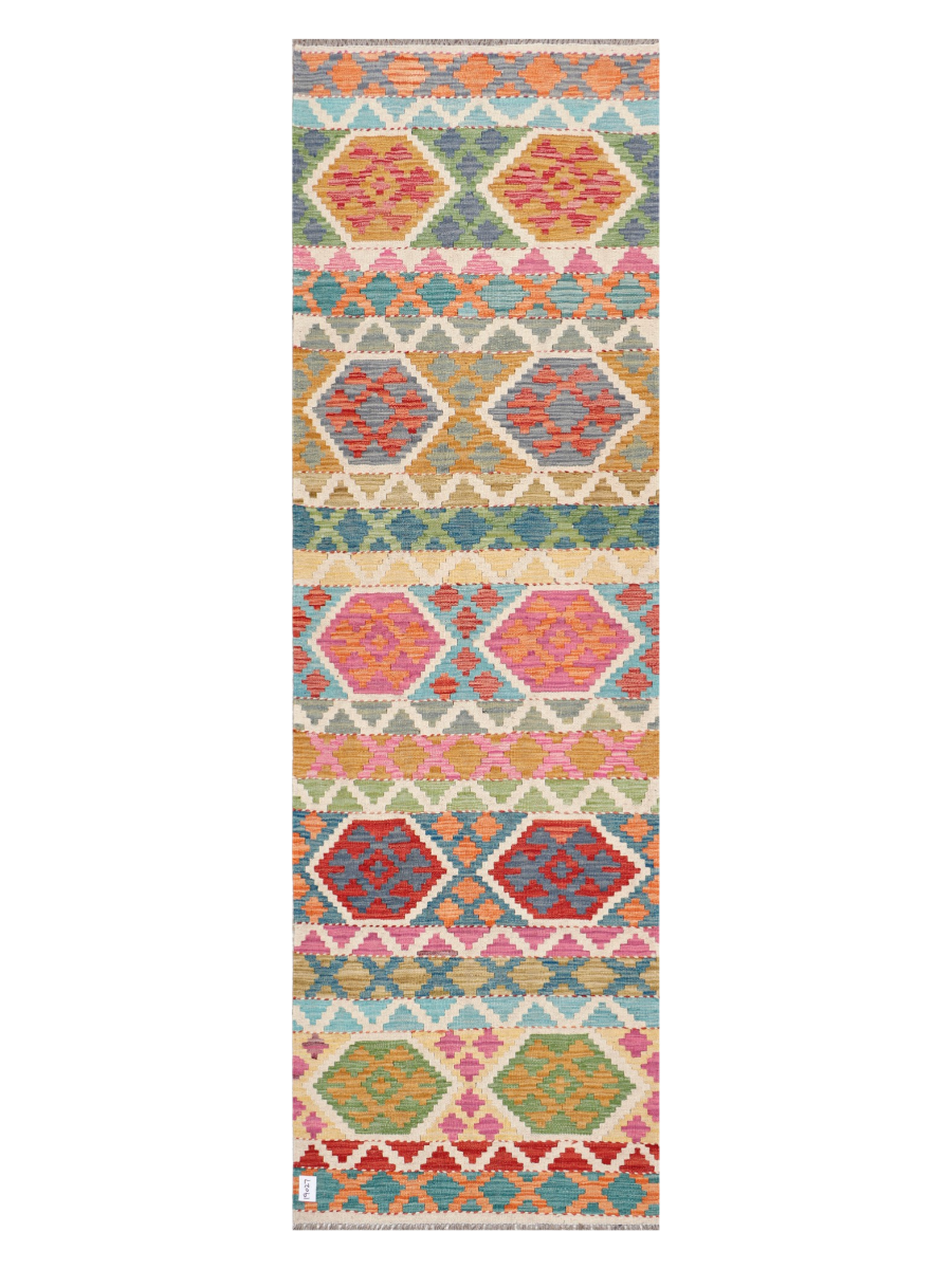Maimana Afghanistan Kilim Runner Rug - 289 x 89 cm