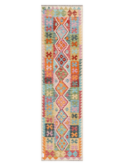 Maimana Afghanistan Kilim Runner Rug - 287 x 77 cm
