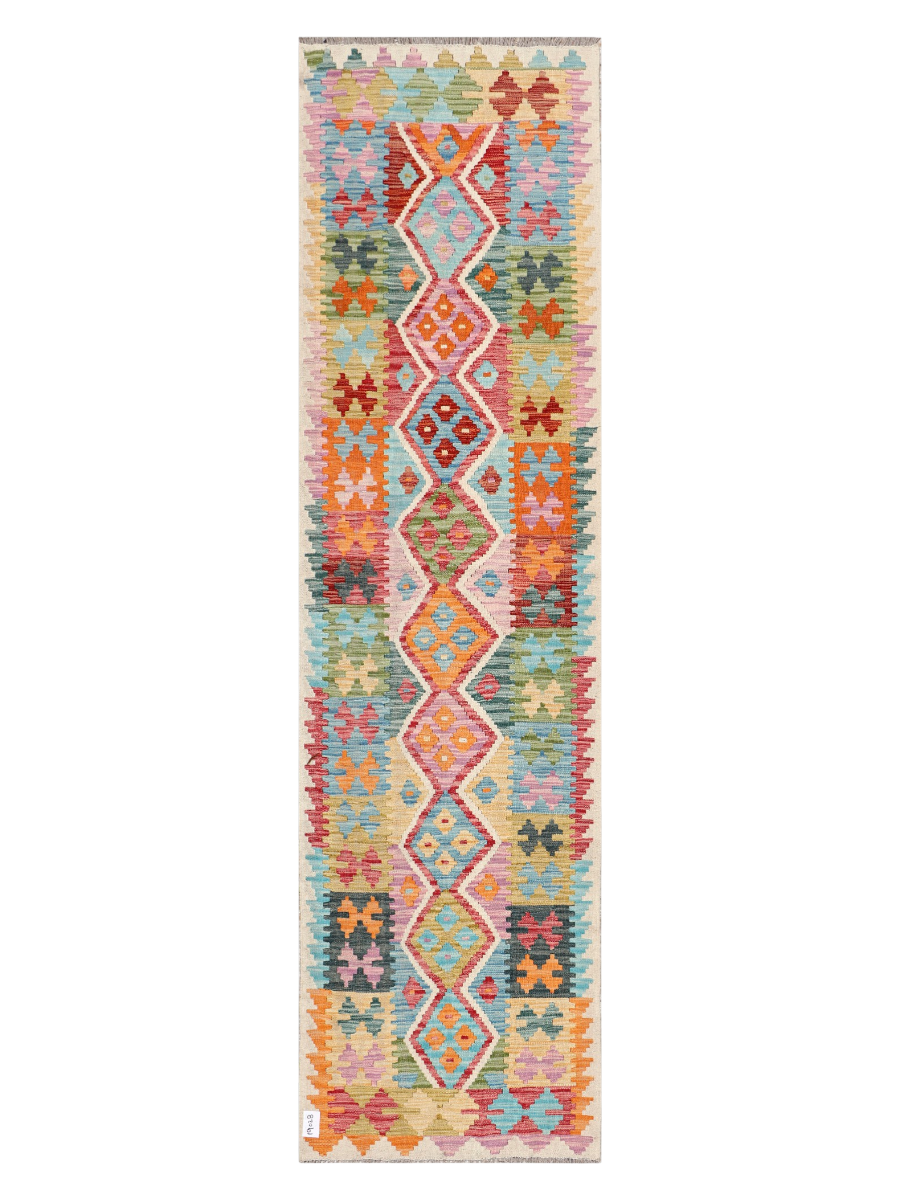 Maimana Afghanistan Kilim Runner Rug - 287 x 77 cm
