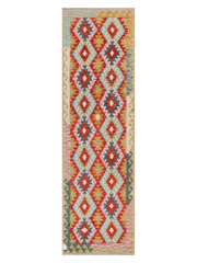 Maimana Afghanistan Kilim Runner Rug - 296 x 87 cm