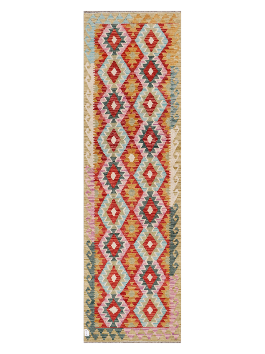 Maimana Afghanistan Kilim Runner Rug - 296 x 87 cm