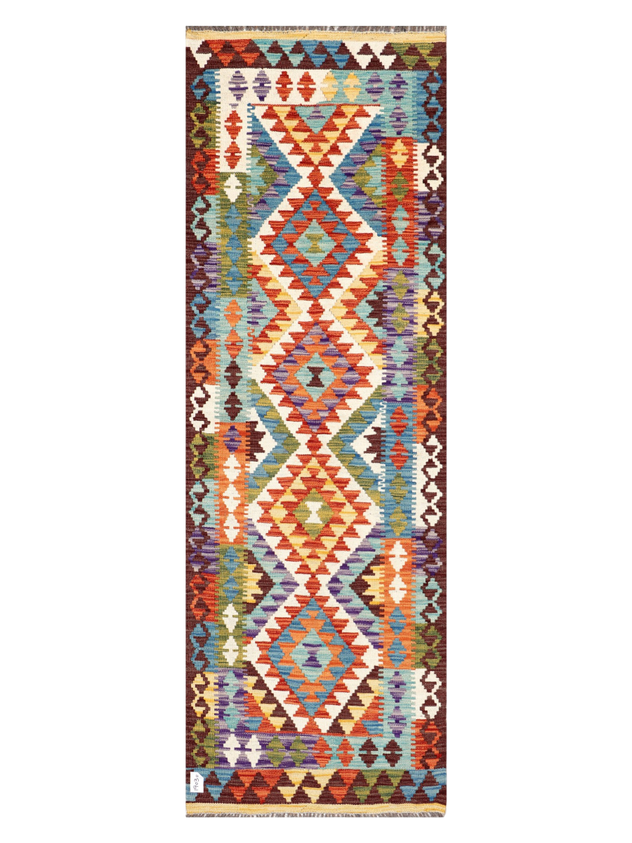 Maimana Afghanistan Kilim Runner Rug - 246 x 81 cm