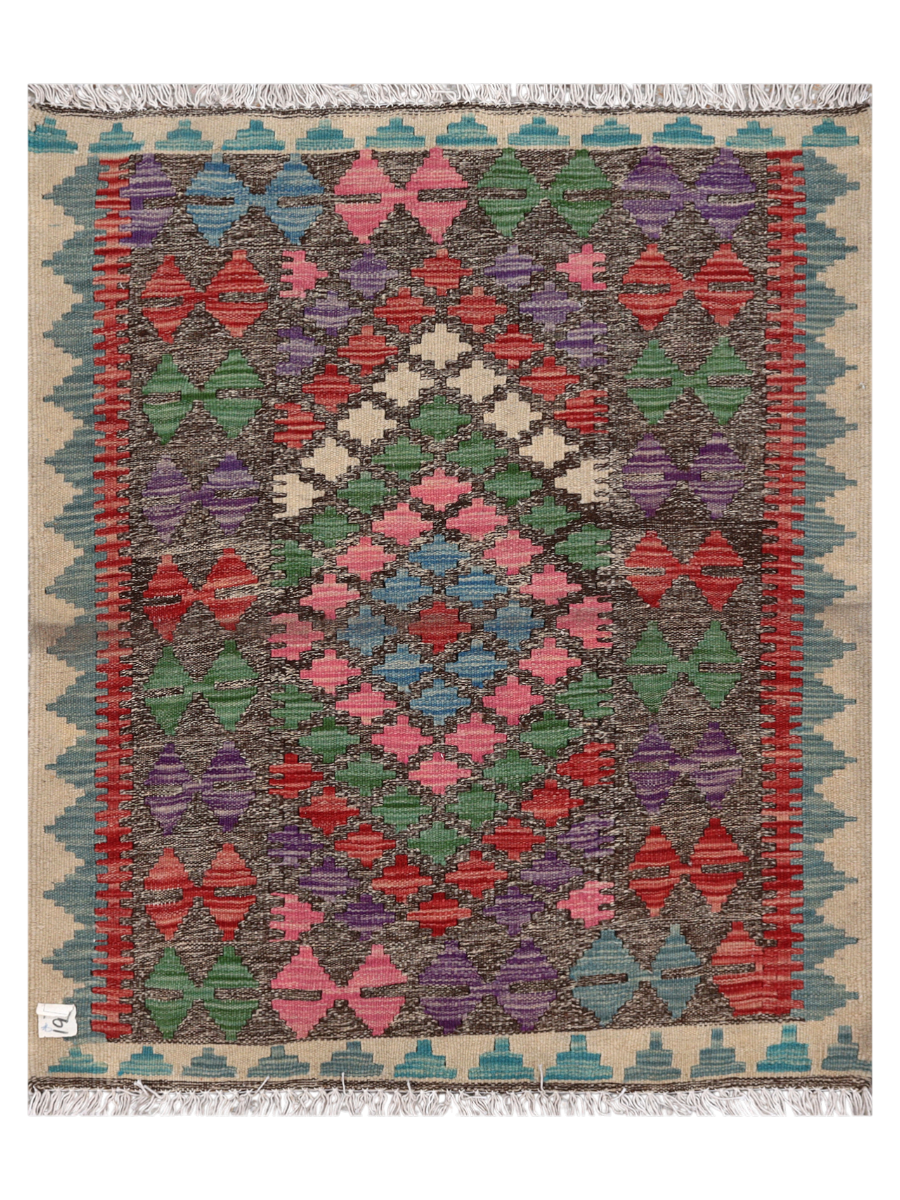 Maimana Afghanistan Kilim Accent Rug - 99 x 81 cm