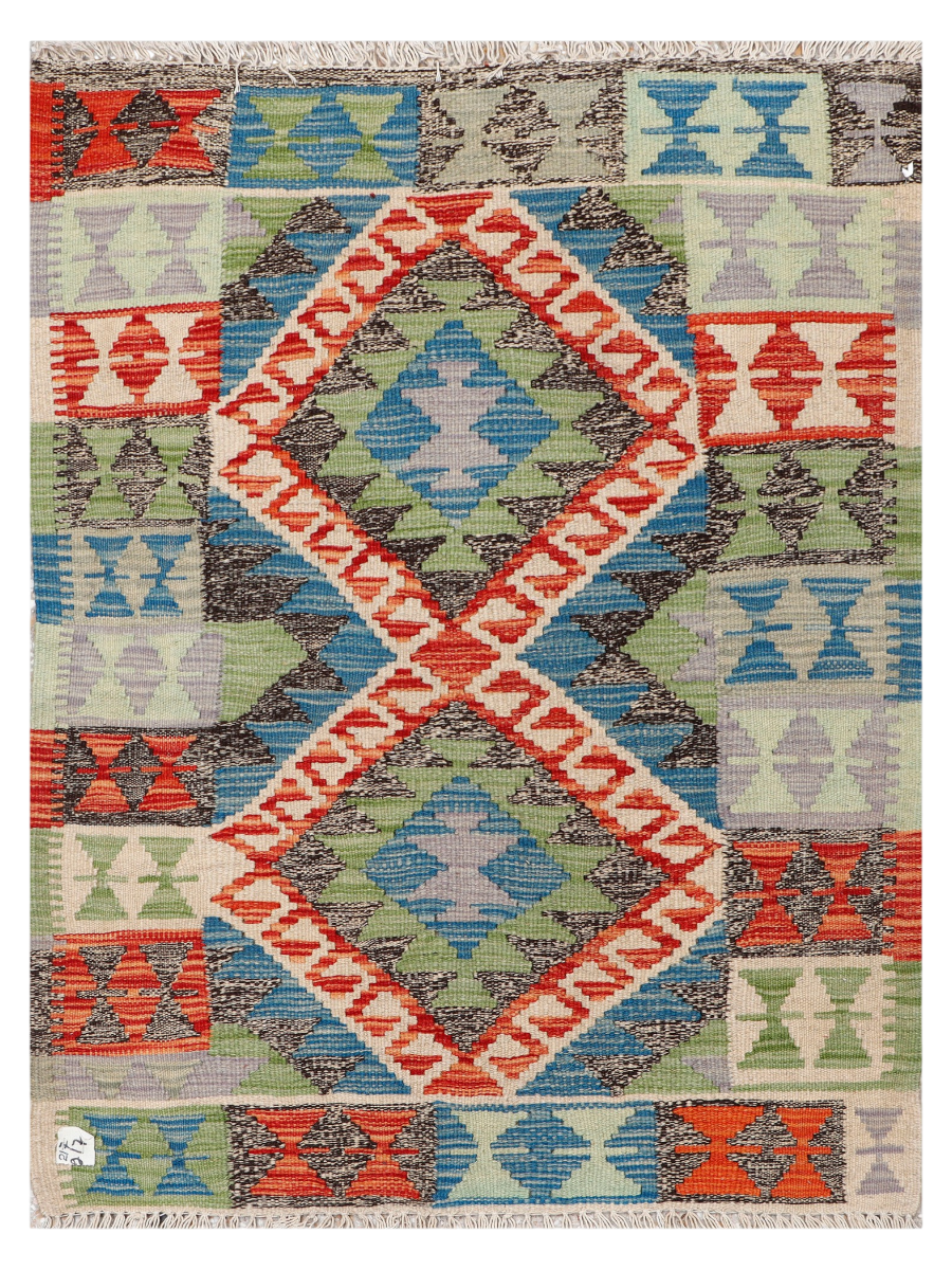 Maimana Afghanistan Kilim Accent Rug - 109 x 82 cm