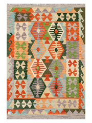 Maimana Afghanistan Kilim Accent Rug - 145 x 99 cm