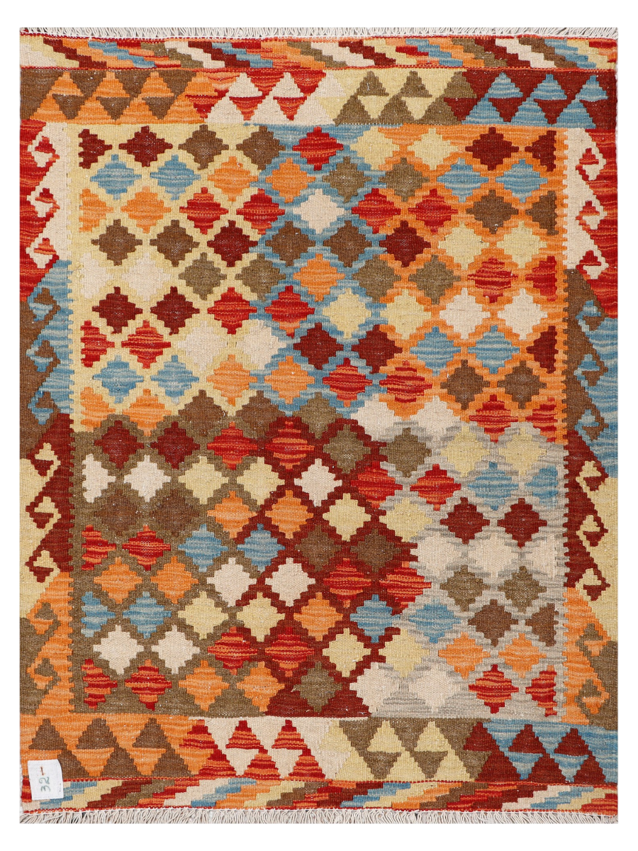 Maimana Afghanistan Kilim Accent Rug - 117 x 88 cm