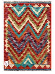 Maimana Afghanistan Kilim Rug - 87 x 60 cm
