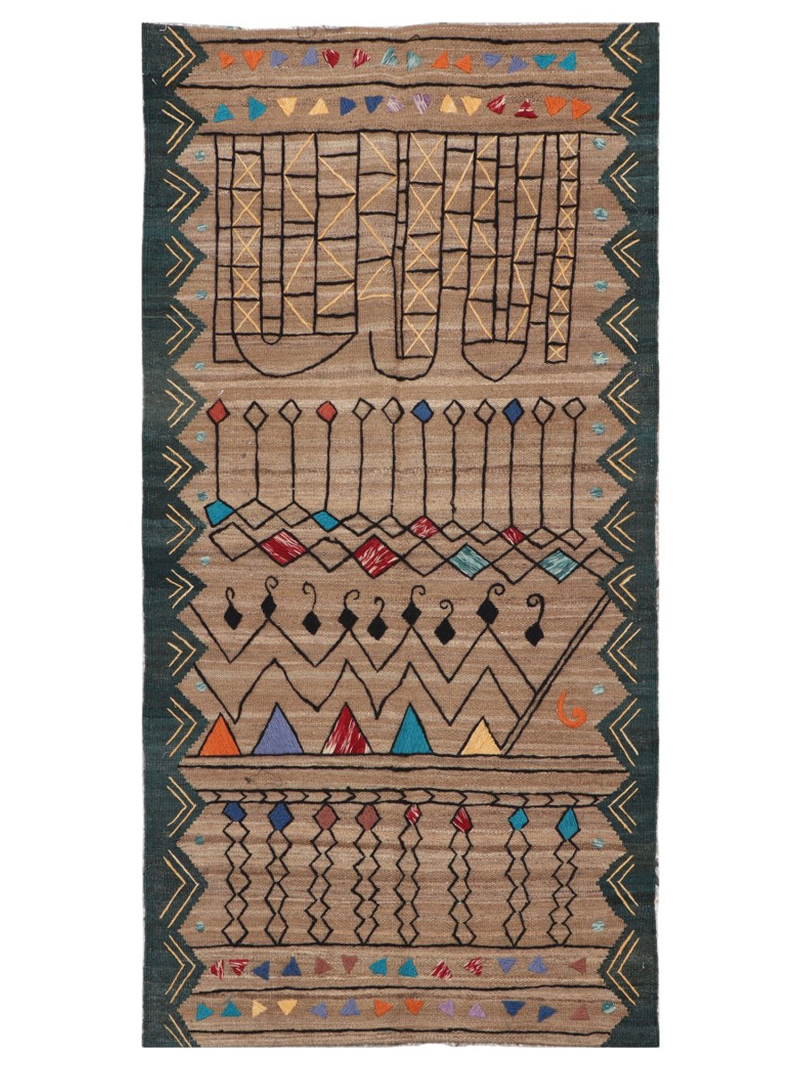 Suzani Hand Embroidered Kilim - Size: 168 x 85 cm