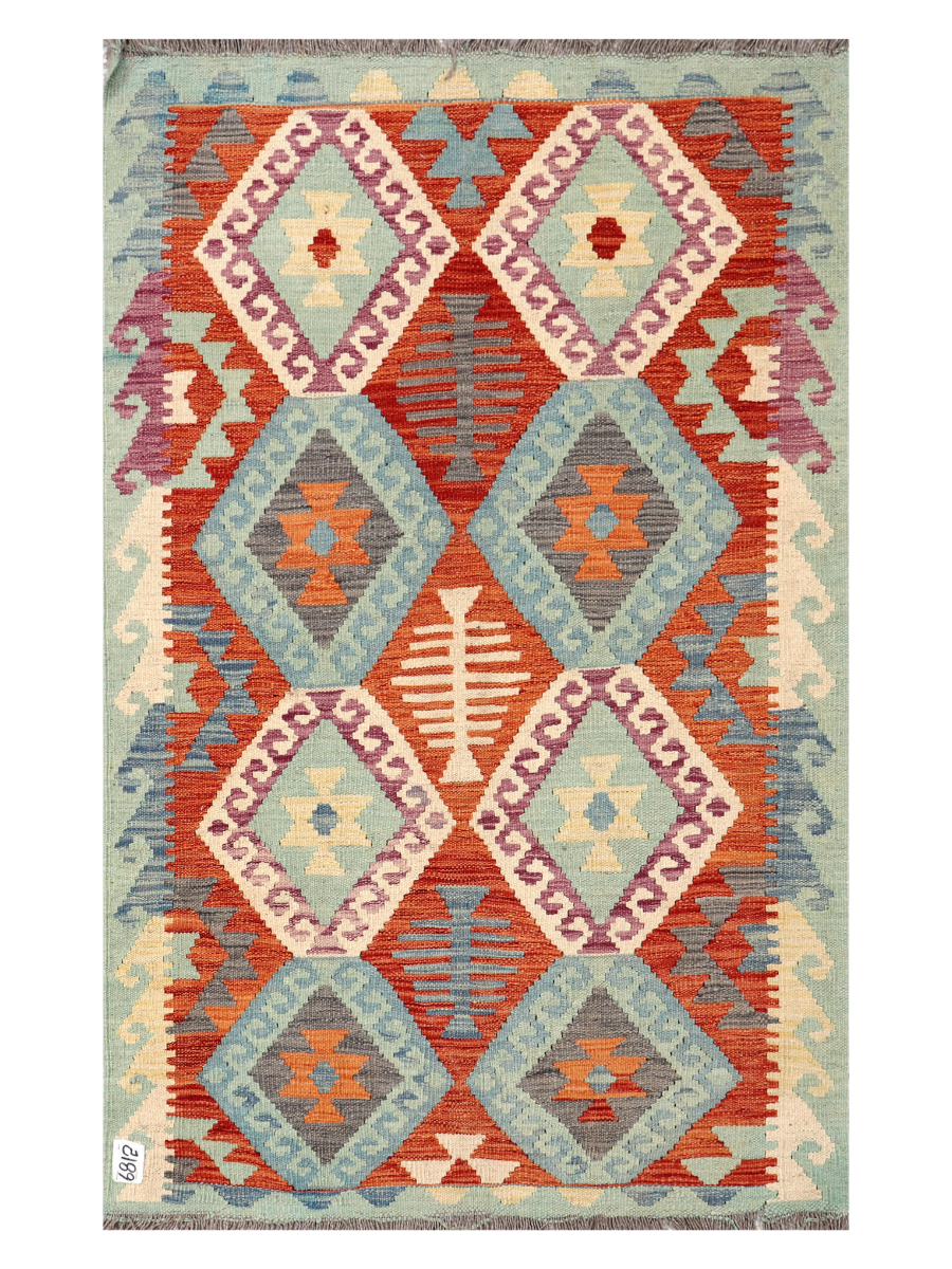 Maimana Afghanistan Kilim Accent Rug - 166 x 104 cm