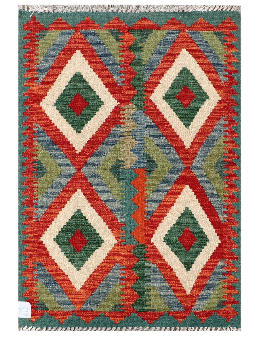 Maimana Afghanistan Kilim Rug - 94 x 64 cm