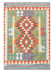 Maimana Afghanistan Kilim Accent Rug - 137 x 94 cm