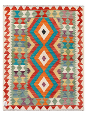 Maimana Afghanistan Kilim Accent Rug - 115 x 89 cm