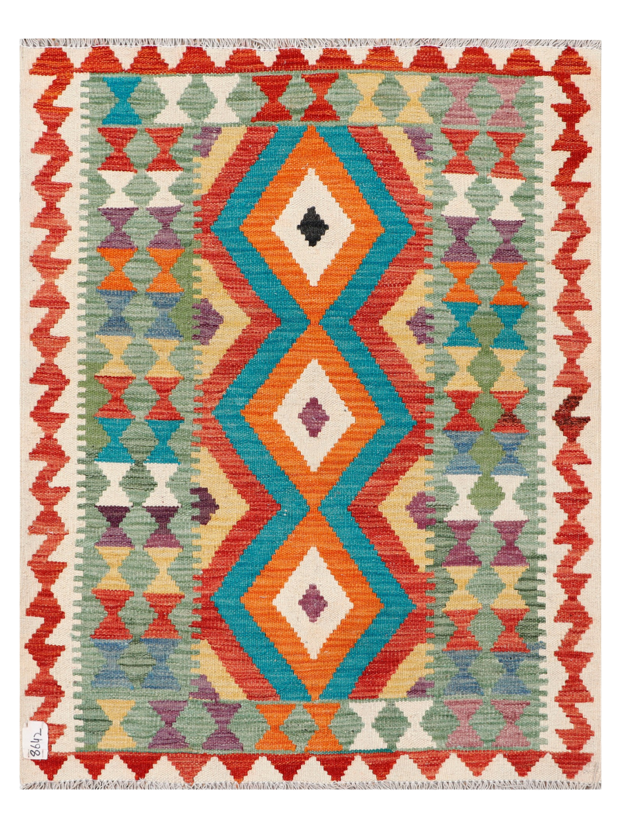 Maimana Afghanistan Kilim Accent Rug - 115 x 89 cm
