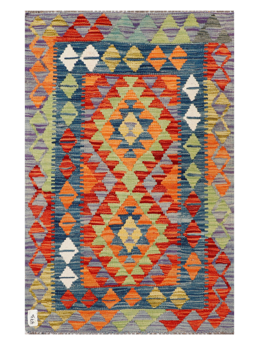 Maimana Afghanistan Kilim Accent Rug - 124 x 80 cm