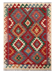 Maimana Afghanistan Kilim Accent Rug - 125 x 87 cm