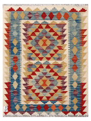 Maimana Afghanistan Kilim Accent Rug - 106 x 80 cm