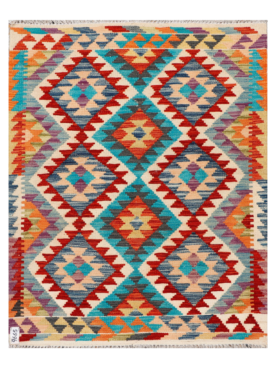 Maimana Afghanistan Kilim Accent Rug - 123 x 97 cm