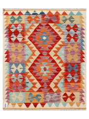 Maimana Afghanistan Kilim Accent Rug - 111 x 91 cm