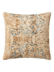 Vintage Persian hand-knotted cushion cover, flat lay