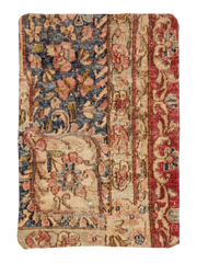 Vintage Persian hand-knotted cushion cover, flat lay
