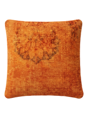 Vintage Persian hand-knotted cushion cover, flat lay