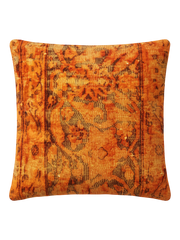 Vintage Persian hand-knotted cushion cover, flat lay