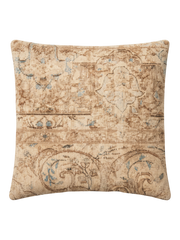 Vintage Persian hand-knotted cushion cover, flat lay
