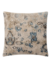 Vintage Persian hand-knotted cushion cover, flat lay