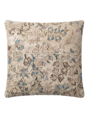 Vintage Persian hand-knotted cushion cover, flat lay
