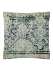Vintage Persian hand-knotted cushion cover, flat lay