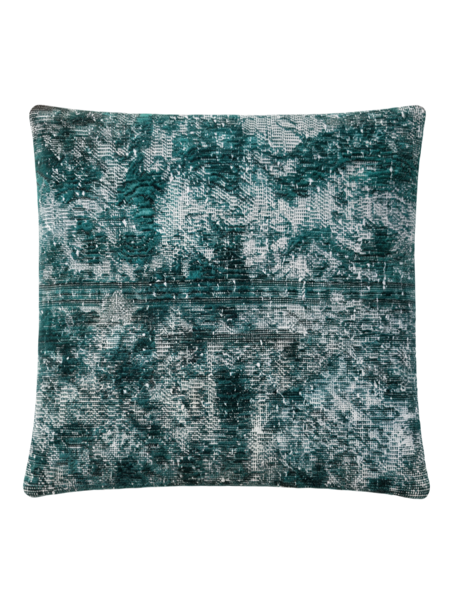 Vintage Persian hand-knotted cushion cover, flat lay