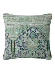 Vintage Persian hand-knotted cushion cover, flat lay