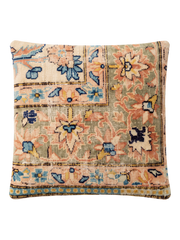 Vintage Persian hand-knotted cushion cover, flat lay