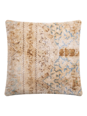 Vintage Persian hand-knotted cushion cover, flat lay