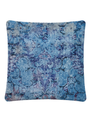 Vintage Persian hand-knotted cushion cover, flat lay