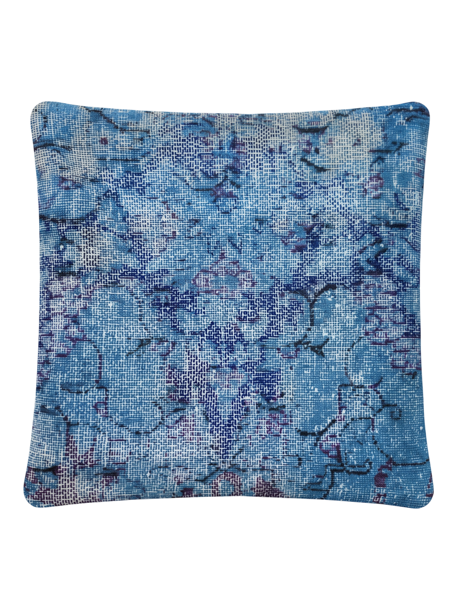 Vintage Persian hand-knotted cushion cover, flat lay